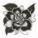 thin line flower for lower back tattoo design idea