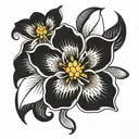 thin line flower for lower back tattoo design idea