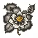 thin line flower for lower back tattoo design idea