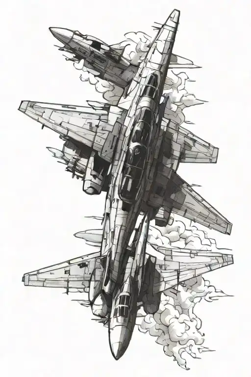 f14 jet flying tattoo design idea