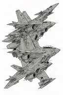 a f14 tomcat on the elevator of an aircraft carrier showing its shilloute due sunset on the background tattoo design idea
