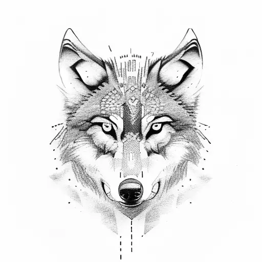 wolf and owl  tattoo design idea