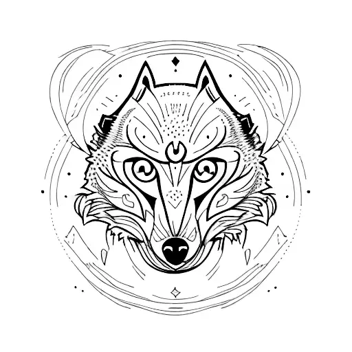 wolf and owl  tattoo design idea