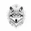 wolf and owl  tattoo design idea