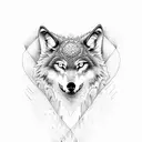 wolf and owl  tattoo design idea