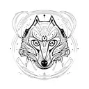 wolf and owl  tattoo design idea
