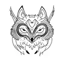 wolf and owl  tattoo design idea