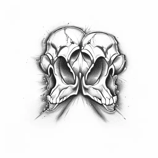 sewed mouth ape skull tattoo design idea