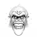 sewed mouth ape skl tattoo design idea