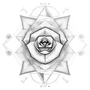 moon with rose heart broken  tattoo design idea