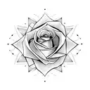 moon with rose heart broken  tattoo design idea