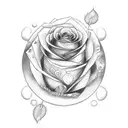 moon with rose heart broken  tattoo design idea