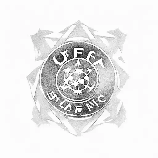 uefa champions league logo as a flower tattoo design idea