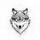 wolf moon  tattoo design idea