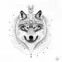 wolf moon  tattoo design idea