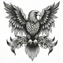 eagle wing spread tattoo design idea