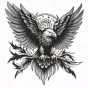 eagle wing spread tattoo design idea