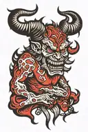 Satan tattoo design idea