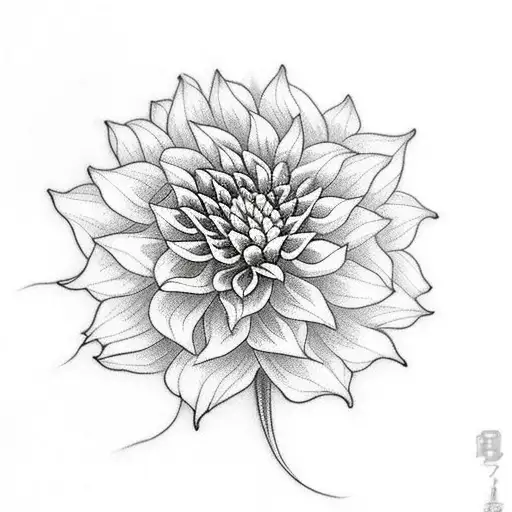 Dahlia flower tattoo done on the inner forearm,