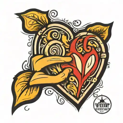 heart torino badge tattoo design idea