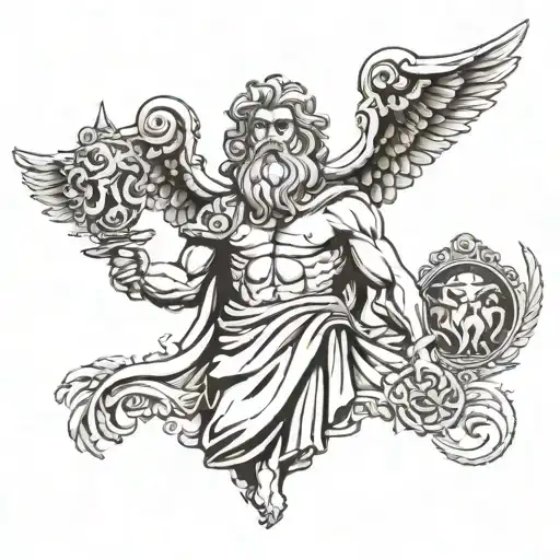 Zeus hades Greek god tattoo design idea