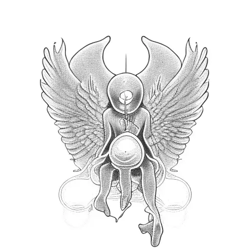 tadpole, angel, miscarriage  tattoo design idea