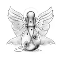 tadpole, angel, miscarriage  tattoo design idea