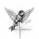tadpole, angel, miscarriage  tattoo design idea
