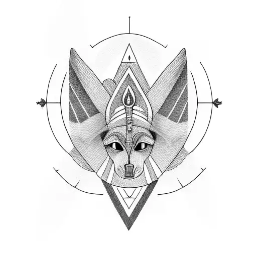 A blackwork tattoo featuring the iconic Sphinx, a symbol of wisdom and mystery. tattoo design idea