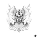 A blackwork tattoo featuring the iconic Sphinx, a symbol of wisdom and mystery. tattoo design idea