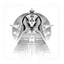 A blackwork tattoo featuring the iconic Sphinx, a symbol of wisdom and mystery. tattoo design idea