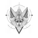 A blackwork tattoo featuring the iconic Sphinx, a symbol of wisdom and mystery. tattoo design idea