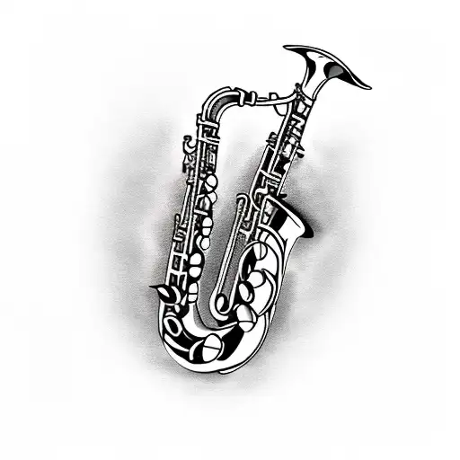 saxophone  tattoo design idea
