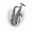 saxophone  tattoo design idea