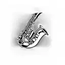 saxophone  tattoo design idea