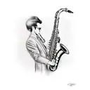 saxophone  tattoo design idea