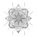 8 pointed north star tattoo design idea