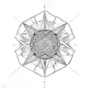 8 pointed north star tattoo design idea