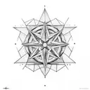 8 pointed north star tattoo design idea