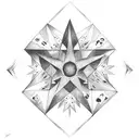 8 pointed north star tattoo design idea
