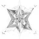 8 pointed north star tattoo design idea