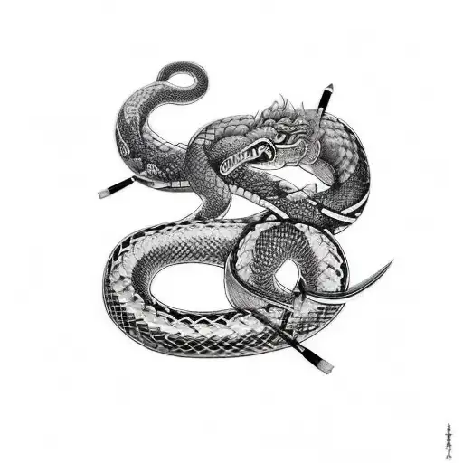 midtgardsormen serpent smoke clouds black and white for sleeve and back tattoo design idea