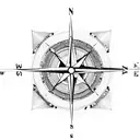 compass, drone, clouds, mountains tattoo design idea