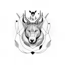 Animals in forest tattoo design idea