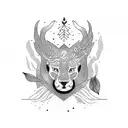 Animals in forest tattoo design idea