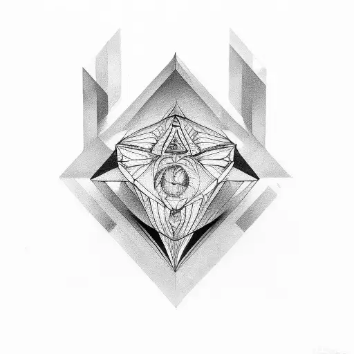 Design a tattoo that represents the dedication to working out and the gym, using geometric shapes and strong lines. tattoo design idea