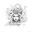 Combine the elements of graffiti and Medusa in a dynamic and edgy design. tattoo design idea