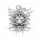 Combine the elements of graffiti and Medusa in a dynamic and edgy design. tattoo design idea