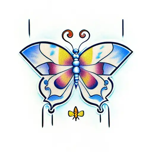 Butterfly with the Drake Elijah Walker on it  tattoo design idea