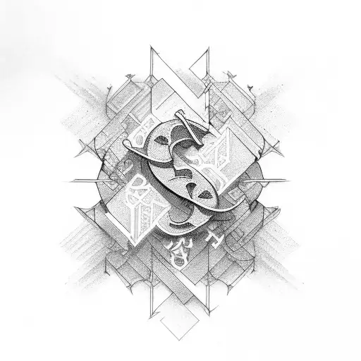 overlapping letters A J G tattoo design idea